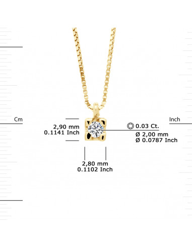 Diamond Solitary Pendants Necklaces - 0.030 to...