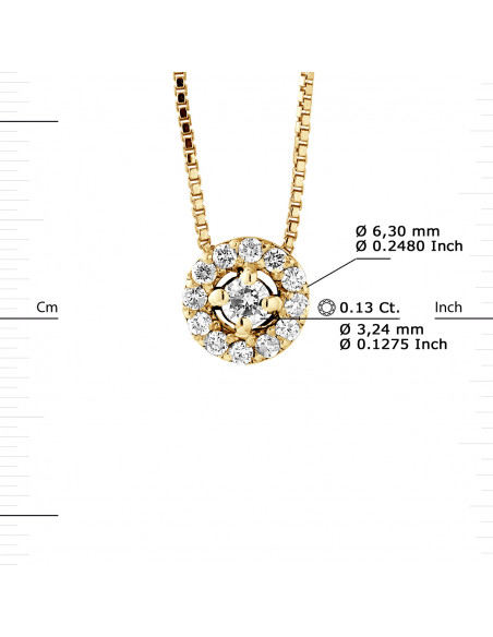 Prestige Necklace Jewelry Diamonds 0.130 Carats - Gold 375 - Vienna