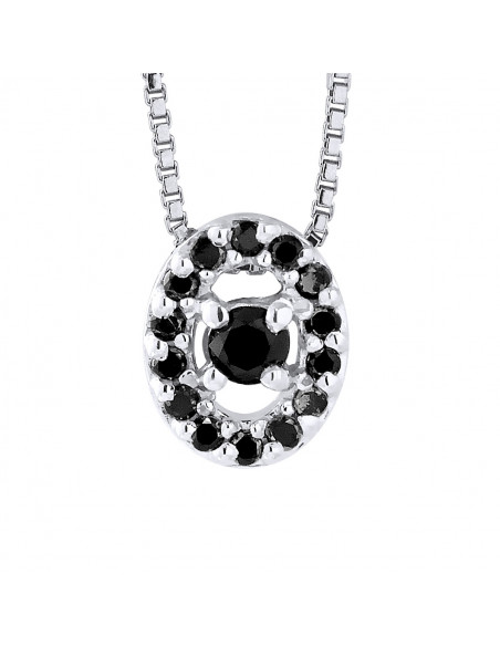 Prestige Necklace Jewelry Black Diamonds 0.110 Carats - Gold 750 - Copenhagen