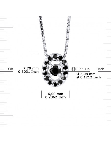 Prestige Necklace Jewelry Black Diamonds 0.110 Carats - Gold 750 - Copenhagen