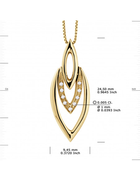 Prestige Necklace Jewelry Diamonds 0.050 Carats - Gold 375 - Munich