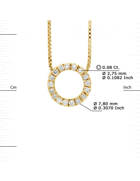 Prestige Necklace Jewelry Diamonds 0.080 Carats - Gold 750 - Florence