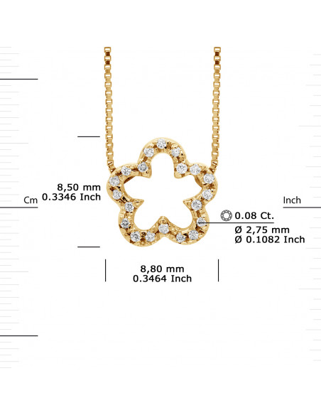 Prestige Necklace Jewelry Diamonds 0.080 Carats - Gold 375 - Bruges