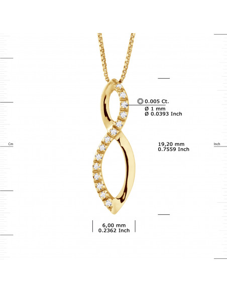 Prestige Necklace Jewelry Diamonds 0.080 Carats - Gold 375 - Bucharest