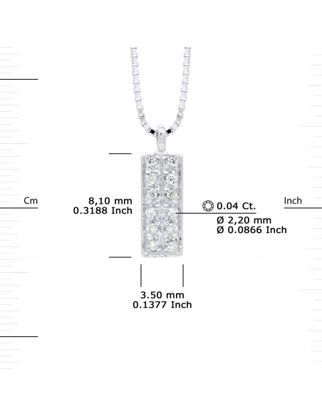 Prestige Necklace Jewelry Diamonds 0.040 Carats - Gold 375 - Bologna