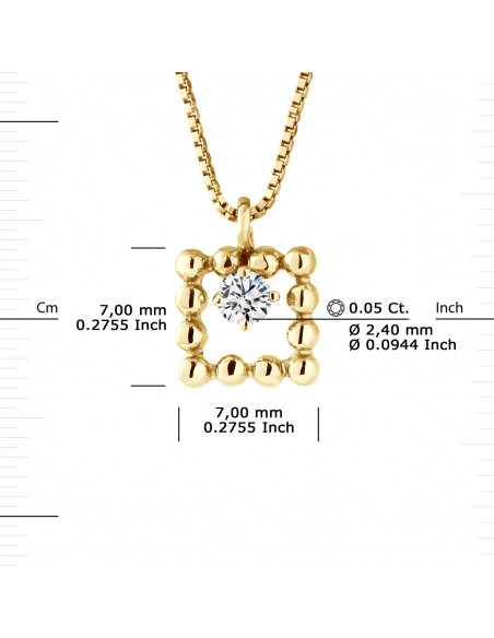Prestige Necklace Jewelry Diamonds 0.050 Carats - Gold 375 - Barcelona