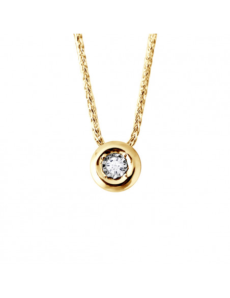 Collier Solitaire Diamants 0.020 Carats - Illusion 0.30 Carats - Or 375 - HAMBOURG
