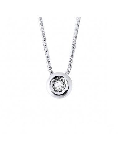Collier Solitaire Diamants 0.020 Carats - Illusion 0.30 Carats - Or 375 - HAMBOURG
