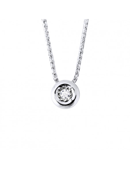 Collier Solitaire Diamants 0.020 Carats - Illusion 0.30 Carats - Or 375 - HAMBOURG