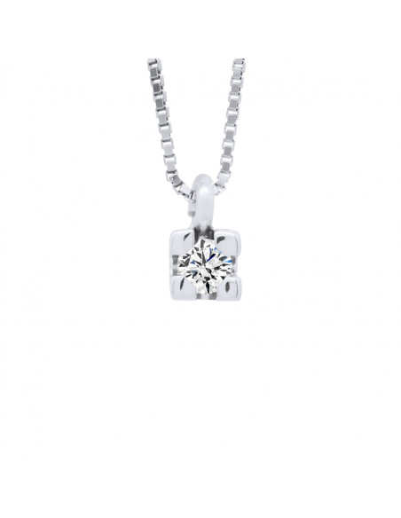 Diamond Solitary Pendants Necklaces - Sizes from 0.050 to 0.150 Carats - Gold 375 - Basel