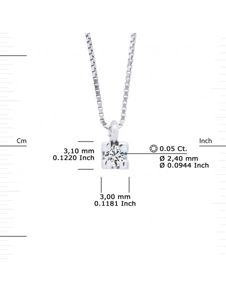Diamond Solitary Pendants Necklaces - Sizes from 0.050 to 0.150 Carats - Gold 375 - Basel