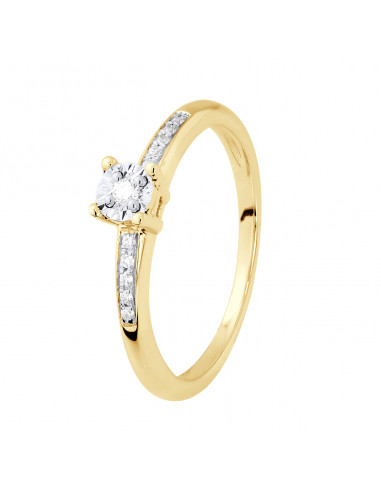 Solitaire Ring Shouldered - 0.070 Carats -...