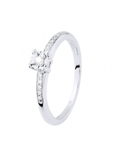 Solitaire Ring Shouldered - 0.070 Carats -...