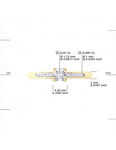 Solitaire Ring Shouldered - 0.070 Carats -...