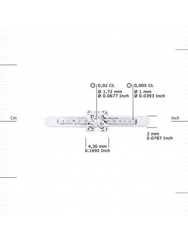 Bague Solitaire Diamant épaulé - 0.070 Carats -...