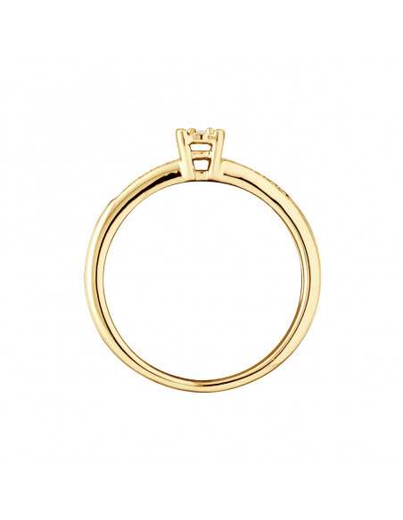 Solitaire Ring Shouldered - 0.070 Carats - Illusion 0.50 Carats - Gold 375 - Sofia