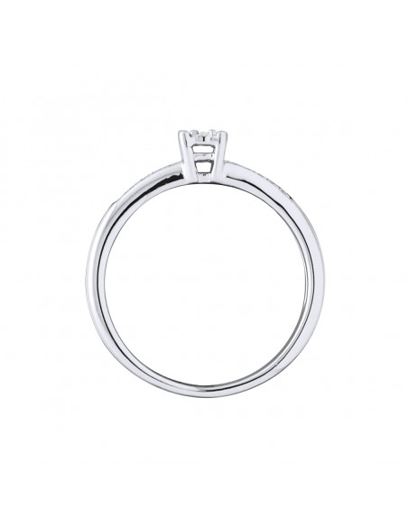 Bague Solitaire Diamant épaulé - 0.070 Carats - Illusion 0.50 Carats - Or 375 - SOFIA