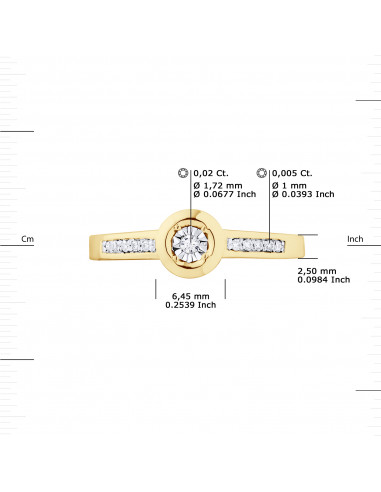 Solitaire Diamond Ring Shouldered - 0.070...