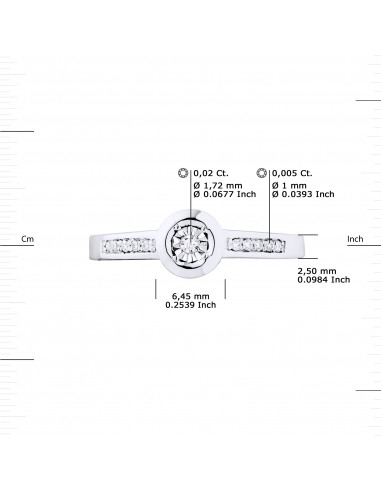 Solitaire Diamond Ring Shouldered - 0.070...