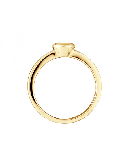 Bague Solitaire Diamant épaulé - 0.070 Carats - Illusion 0.50 Carats - Or 375 - HAMBOURG