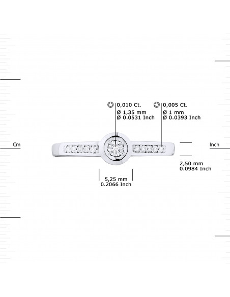 Bague Solitaire Diamant épaulé - 0.060 Carats - Illusion 0.35 Carats - Or 375 - UTRECHT