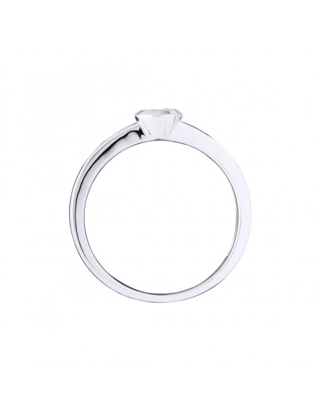Bague Solitaire Diamant épaulé - 0.060 Carats - Illusion 0.35 Carats - Or 375 - UTRECHT