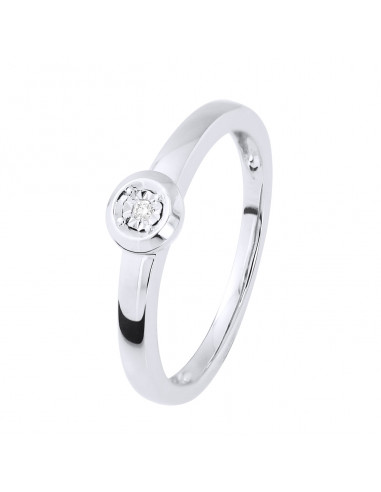 Bague Solitaire Diamant - 0.010 Carats - Illusion 0.30 Carats - Or 375 - VIENNE