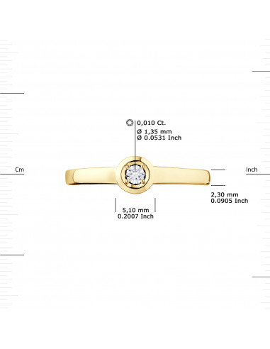 Bague Solitaire Diamant - 0.010 Carats -...
