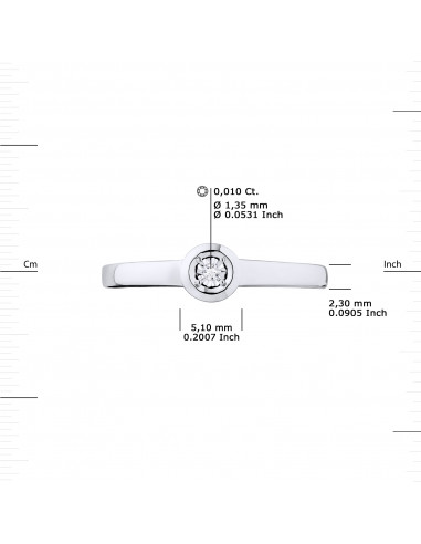 Diamond Solitaire Ring - 0.010 carats -...