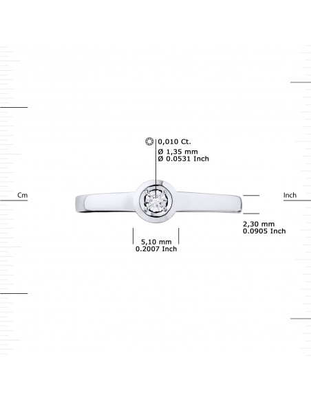 Diamond Solitaire Ring - 0.010 carats - Illusion 0.30 Carats - Gold 375 - Vienna