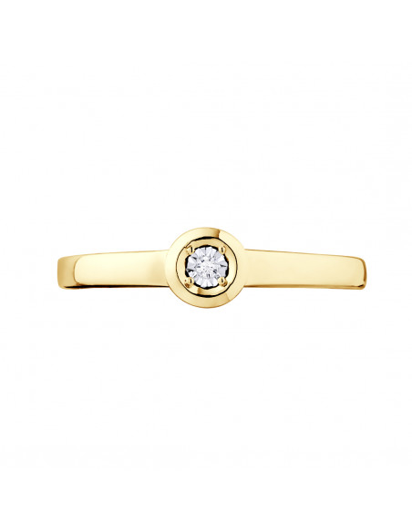 Diamond Solitaire Ring - 0.010 carats - Illusion 0.30 Carats - Gold 375 - Vienna