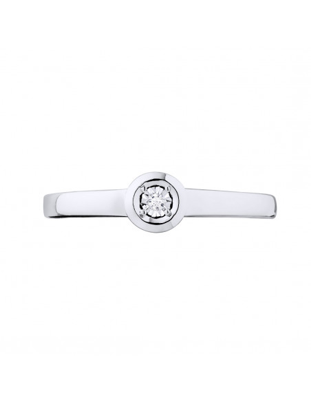 Bague Solitaire Diamant - 0.010 Carats - Illusion 0.30 Carats - Or 375 - VIENNE
