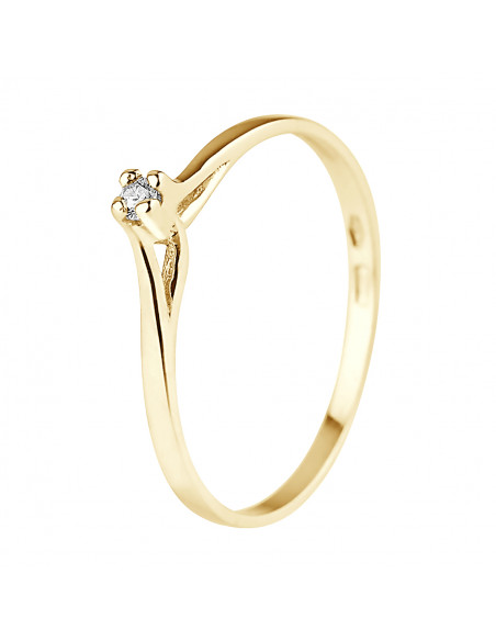Classic Diamond Solitary Rings - Sizes from 0.030 to 0.060 Carats - Gold 375 - Paris