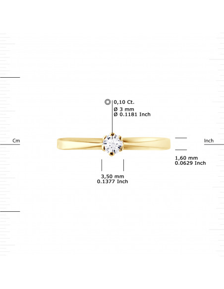 Bague Solitaire Prestige Diamant Classique - 0.010 Carats - Or 375 - MONTAIGNE