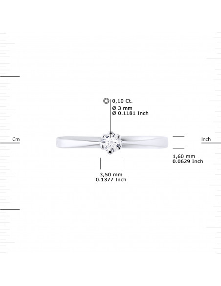 Prestige Solitaire Ring Classic Diamant - 0.010 Carats - Gold 750 - Saint Germain