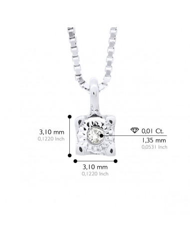 Diamond Solitaire Necklace 0.010 CTS - Illusion...