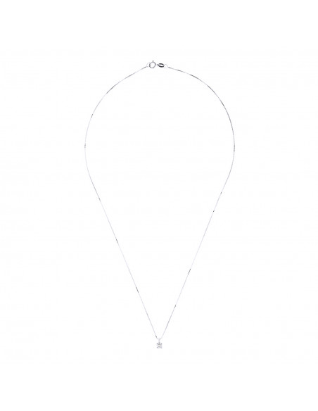 Diamond Solitaire Necklace 0.010 CTS - Illusion 0.10 CTS - Gold 375 - Utrecht