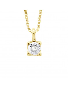 Diamond Solitaire Necklace 0.010 CTS - Illusion 0.10 CTS...