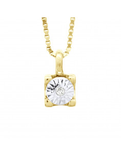 Diamond Solitaire Necklace 0.020 CTS - Illusion 0.25 CTS...