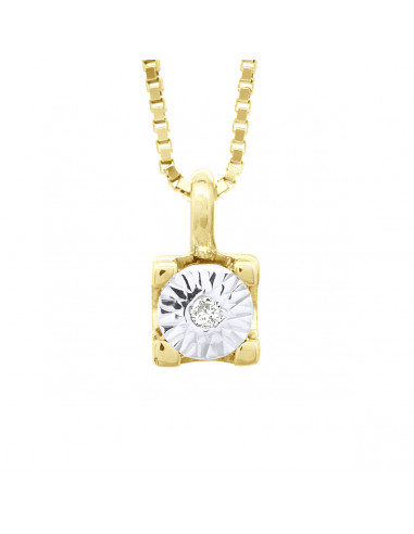 Diamond Solitaire Necklace 0.020 CTS - Illusion...