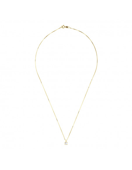 Collier Solitaire Diamants 0.020 Cts - Illusion 0.25 Cts - Or 375 - VIGO