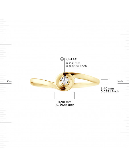 Classic Diamond Solitaire Ring - 0.040 carats - Gold 750 - Porto