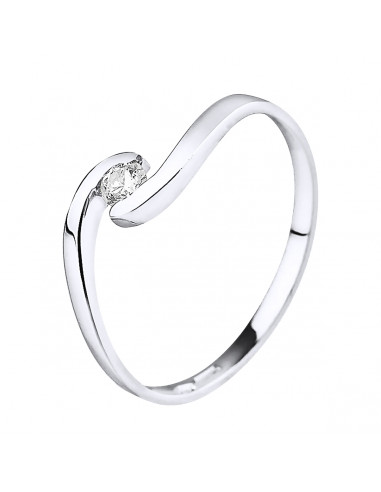 Bague Solitaire Diamant Classique - 0.080 Carats - Or 375 - BÂLE