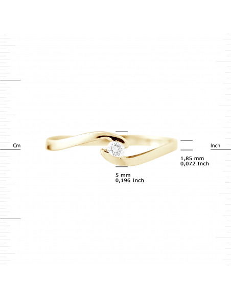 Classic Diamond Solitaire Ring - 0.080 Carats - Gold 375 - Basel