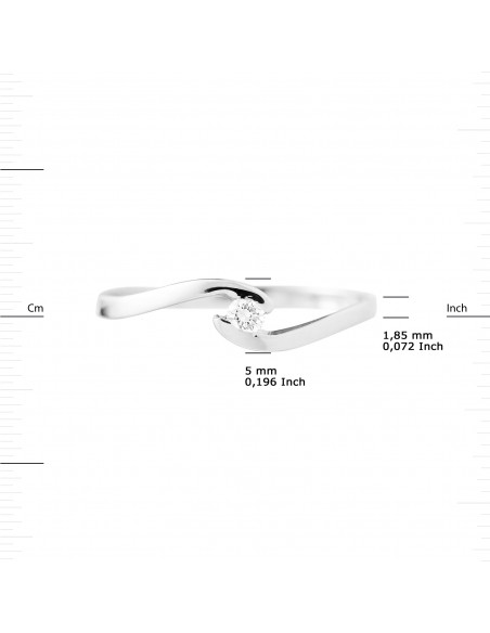 Classic Diamond Solitaire Ring - 0.080 Carats - Gold 375 - Basel
