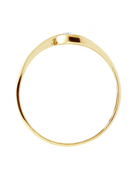 Classic Diamond Solitaire Ring - 0.080 Carats - Gold 375 - Basel