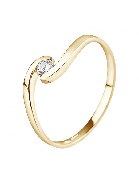 Classic Diamond Solitaire Ring - 0.080 Carats - Gold 750 - Santander