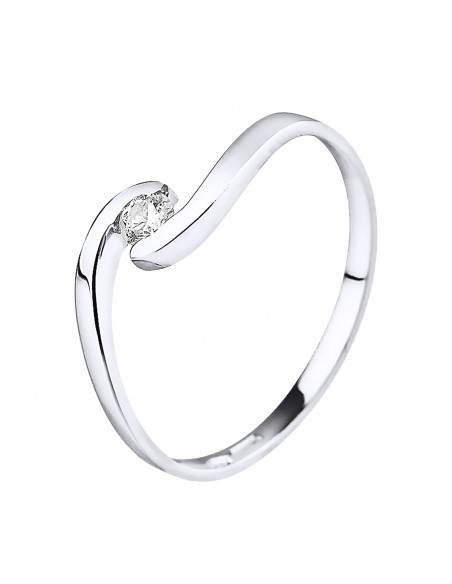 Classic Diamond Solitaire Ring - 0.080 Carats - Gold 750 - Santander