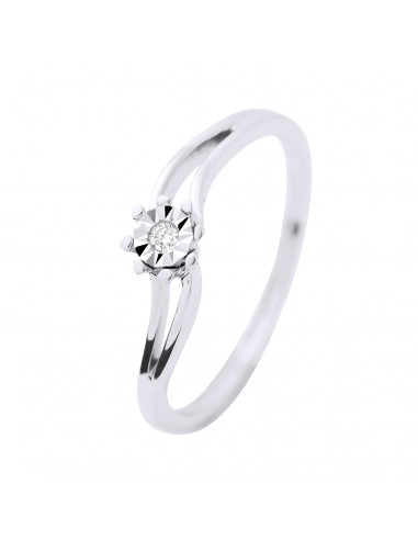 Bague Solitaire Diamant - 0.015 Carats - Illusion 0.30 Carats - Or 375 - BRISTOL