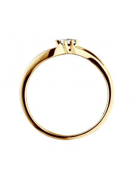 Diamond Solitaire Ring - 0.015 carats - Illusion 0.30 carats - Gold 375 - Bristol